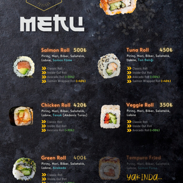 sushigame - Kadıköy, Ümraniye, Üsküdar Teslim sushigame-menu